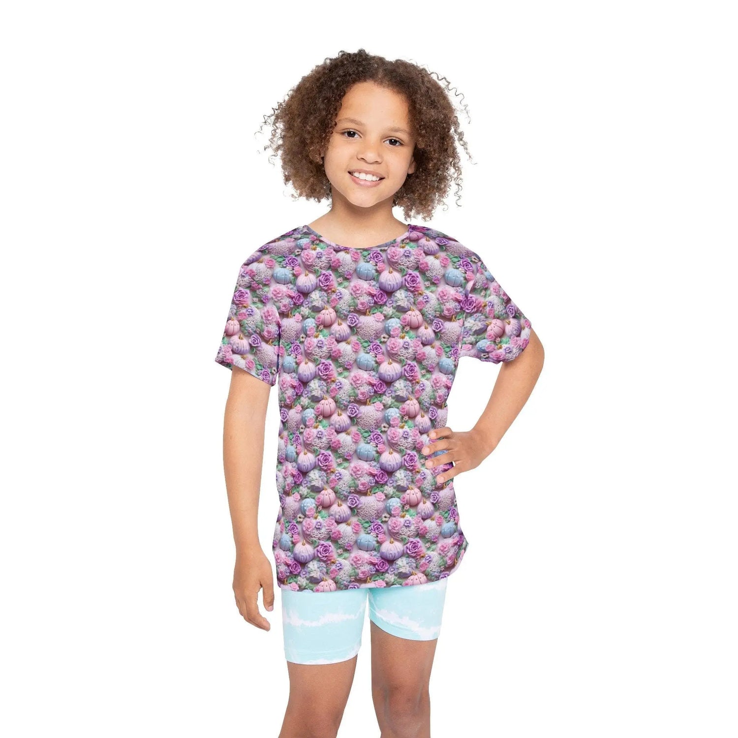 Kids Sports Jersey, Fun Floral Pattern T-Shirt for Young Athletes, Perfect for Birthdays, Sports Events, or Casual Outings The Aurora Touch