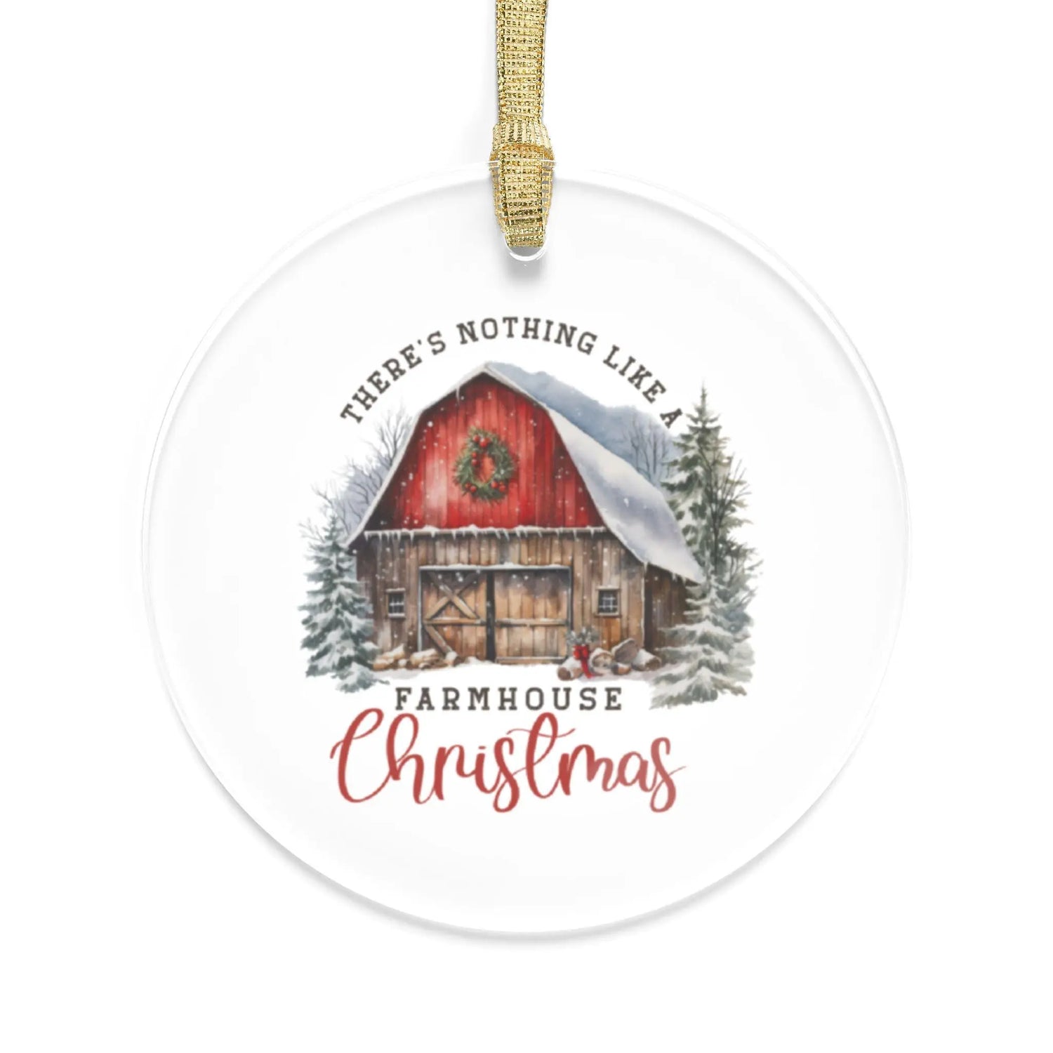 Acrylic Ornaments, Farmhouse Decorations, Tree Ornaments, Xmas ornaments, Country Xmas, Xmas Barn, Holiday Decor, Room Decor - Rustic The Aurora Touch