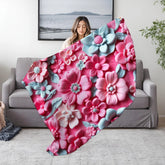 Floral Microfiber Two- Sided Blanket, Cozy Home Decor, Soft Pet Blanket, Chic Gift for Her, Spring Vibes, Garden Lover&