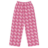 Pink Floral 3D Wide-Leg Pants | All-Over Print Casual Lounge Wear | High-Quality Women&