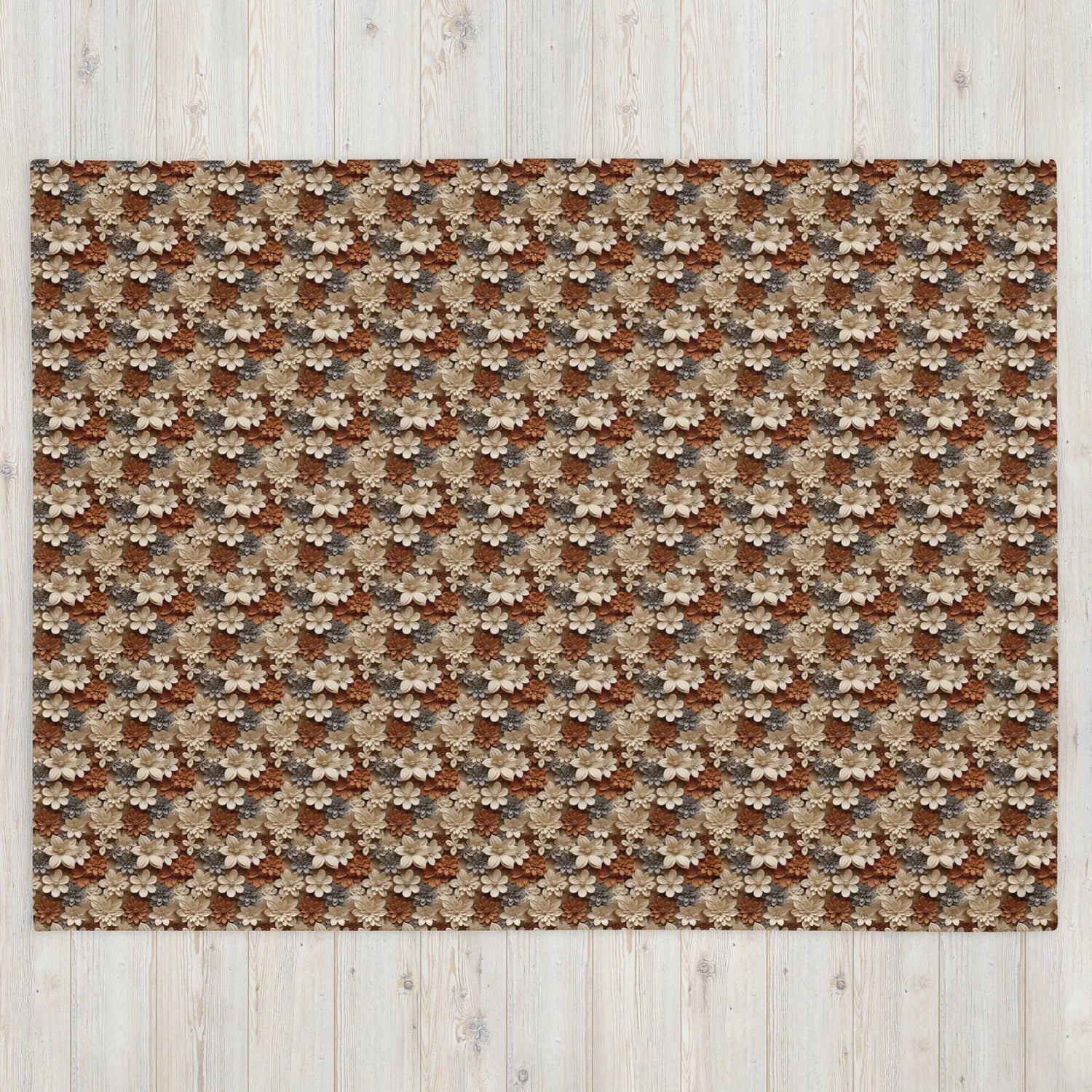 Stylish Fall Floral Throw Blanket | Cozy Fleece for Couch, Bedroom, and Playroom | Trendy Autumn Decor
