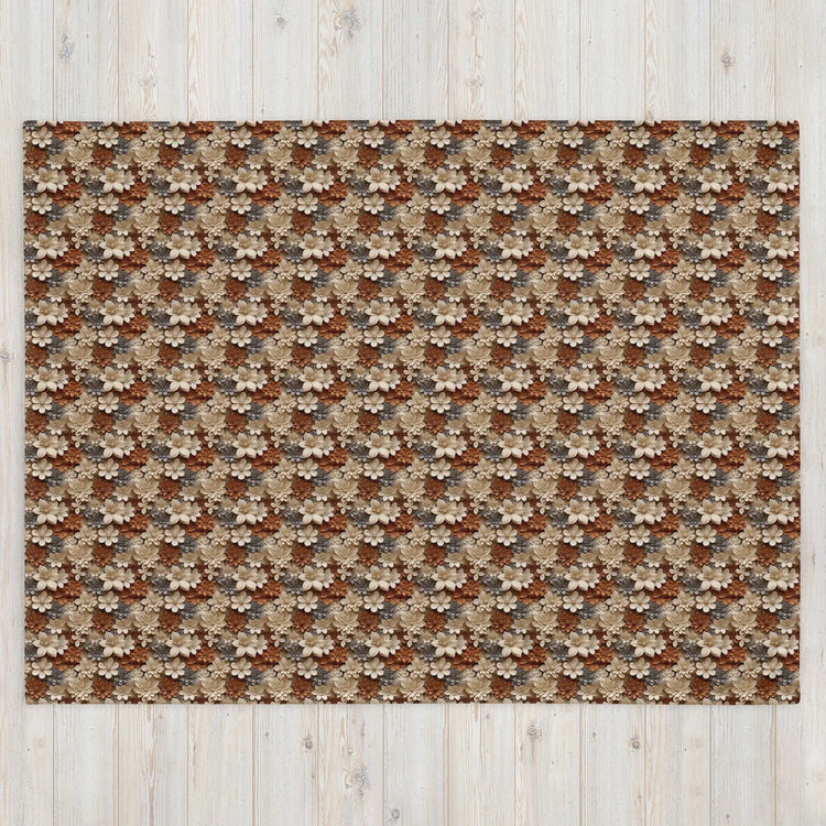 Stylish Fall Floral Throw Blanket | Cozy Fleece for Couch, Bedroom, and Playroom | Trendy Autumn Decor