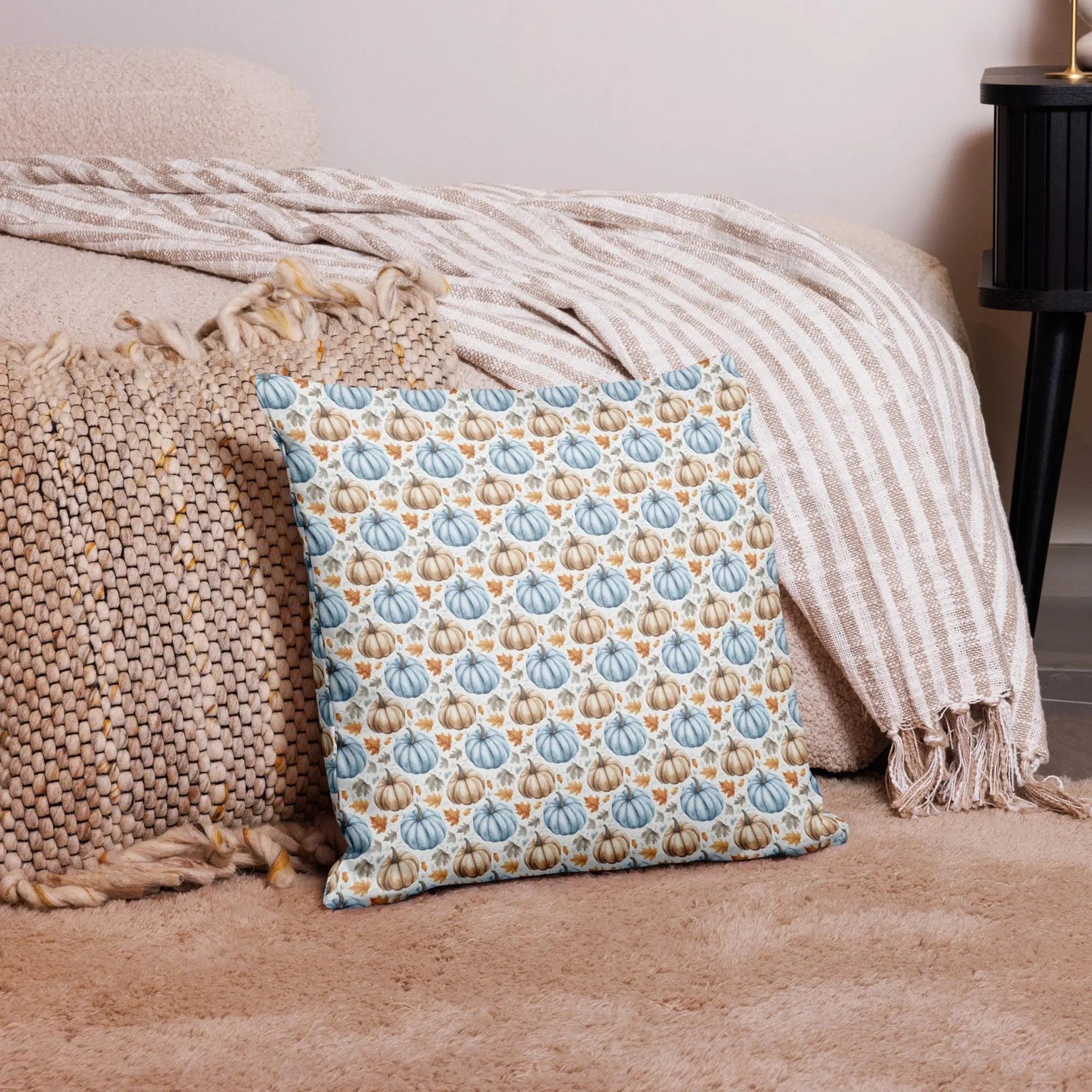 Luxurious Linen-Feel Premium Pillow | 100% Polyester Fall Fashion Case & Insert | Machine-Washable Comfort The Aurora Touch