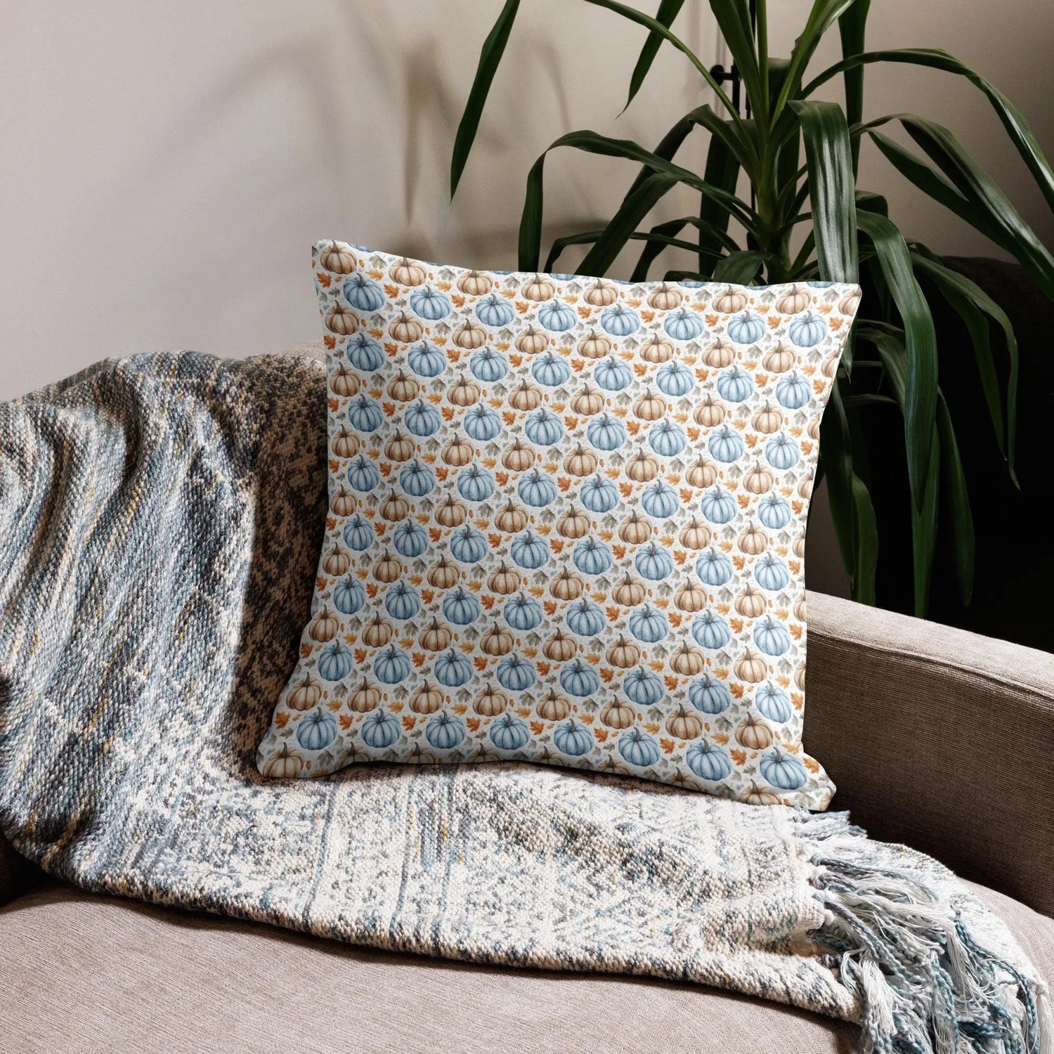Luxurious Linen-Feel Premium Pillow | 100% Polyester Fall Fashion Case & Insert | Machine-Washable Comfort The Aurora Touch