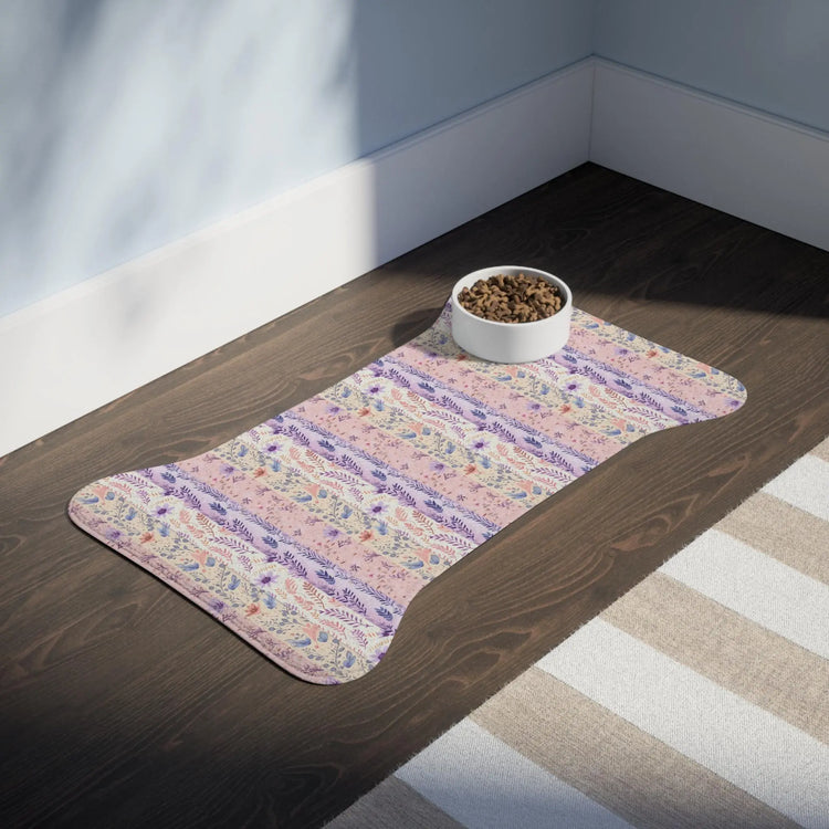 Floral Pet Feeding Mats for Stylish Dining, Dog Dish Mat, Kitty Bowl Mat, Non-Slip Animal Feeding Pad, Pet Decor Gift