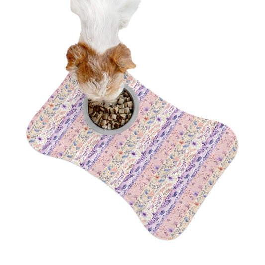 Floral Pet Feeding Mats for Stylish Dining, Dog Dish Mat, Kitty Bowl Mat, Non-Slip Animal Feeding Pad, Pet Decor Gift