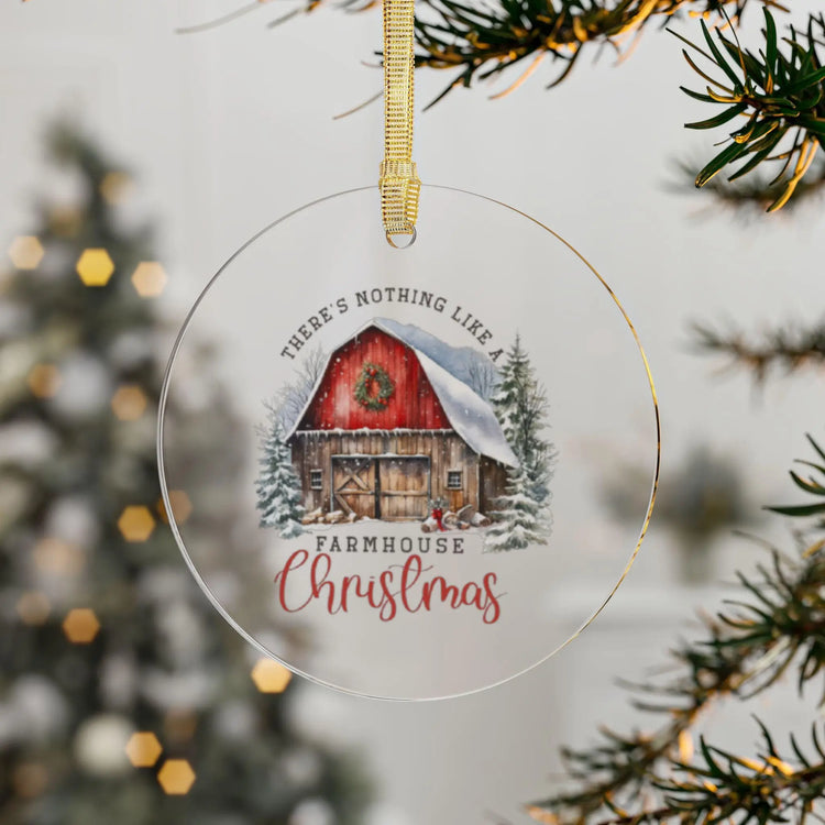 Acrylic Ornaments, Farmhouse Decorations, Tree Ornaments, Xmas ornaments, Country Xmas, Xmas Barn, Holiday Decor, Room Decor - Rustic The Aurora Touch