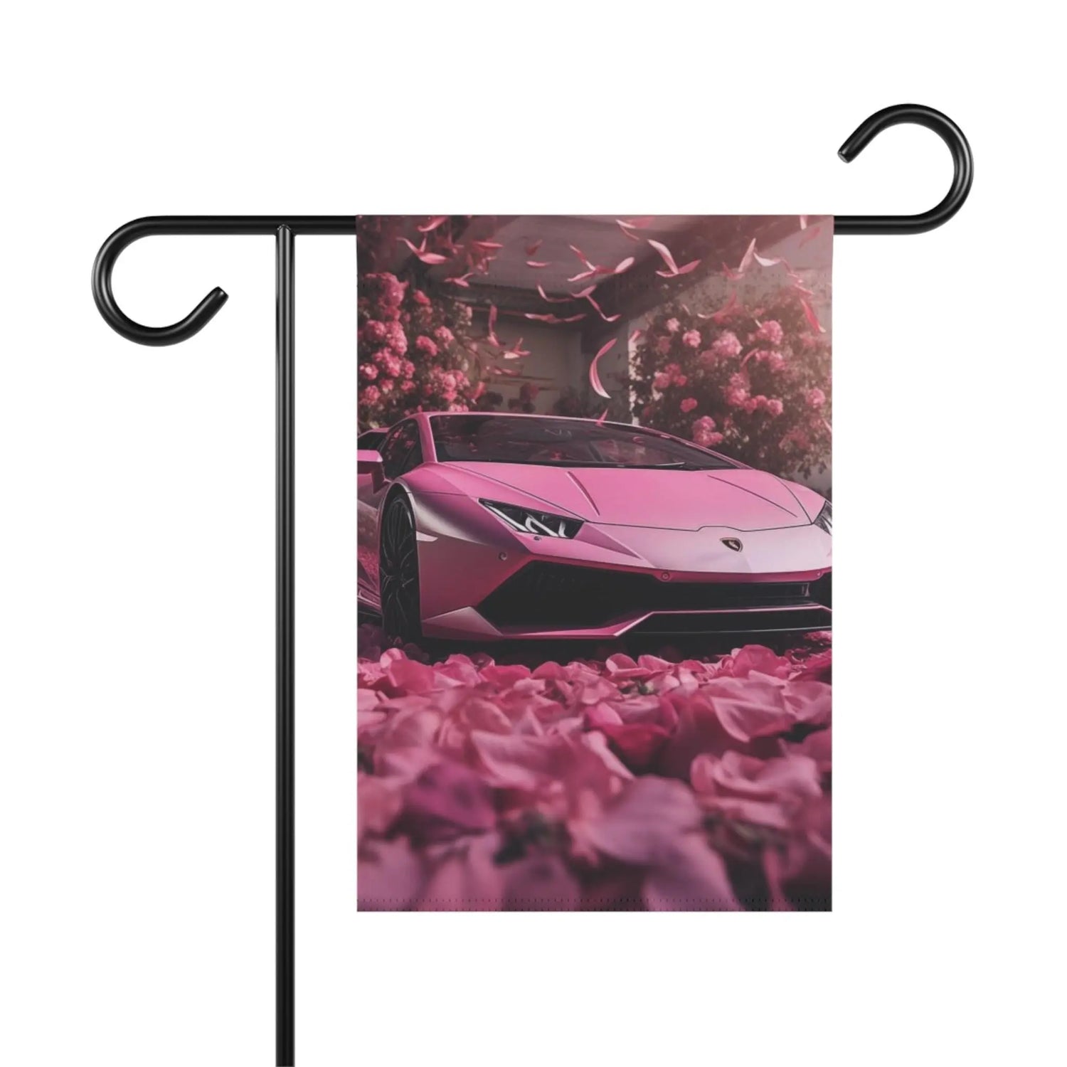 Garden & House Banner, Pink Lamborghini Garden Banner, Outdoor Home decor, Valentines Day pink Decor, Designer Home The Aurora Touch