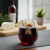 Golden Retriever Stemless Wine Glass - 11.75 oz Holiday Red Wine Glass - Perfect Christmas Gift for Dog Lovers! The Aurora Touch
