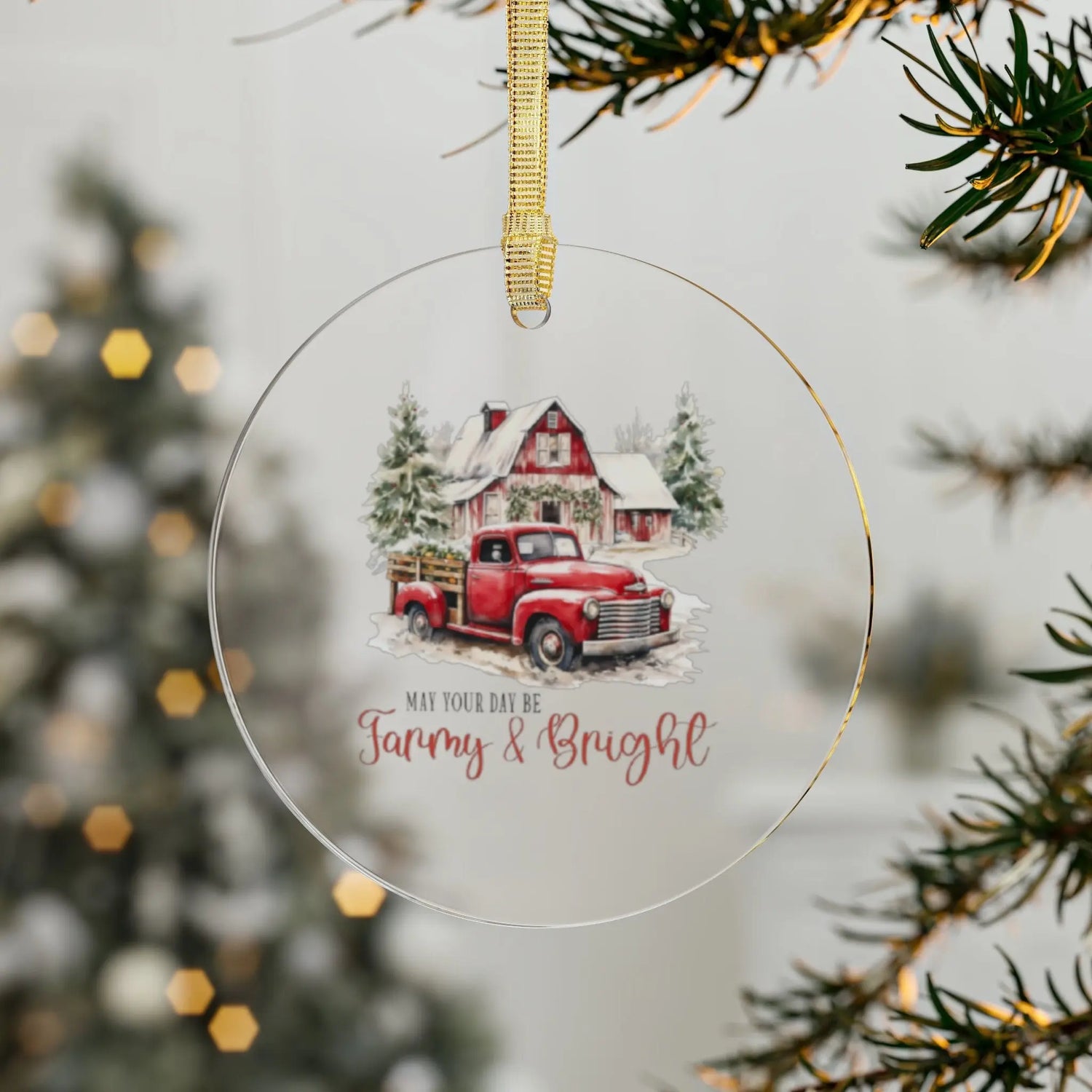 Charming Acrylic Country Style Farm House Ornament - Perfect for Rustic Home Decor & Gifting! The Aurora Touch