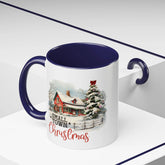 Christmas Accent Mug, Red 11oz, Farmhouse Kitchen Decor, Holiday Designer Mug, Country Style Xmas Cup, Small Town Vibes The Aurora Touch