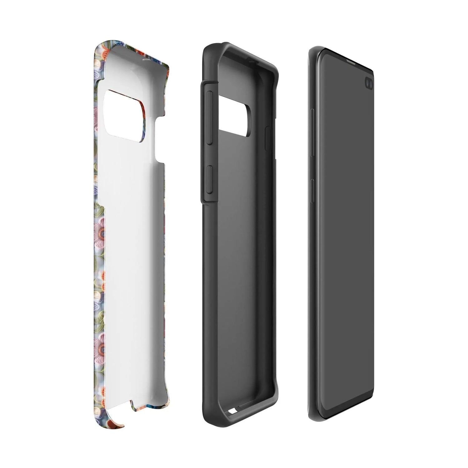 Tough case for Samsung®, Bright colorful floral pattern Android sturdy strong protective phone case great for school work travel