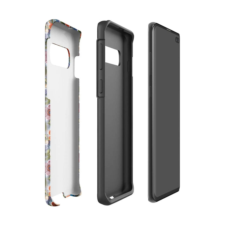Tough case for Samsung®, Bright colorful floral pattern Android sturdy strong protective phone case great for school work travel