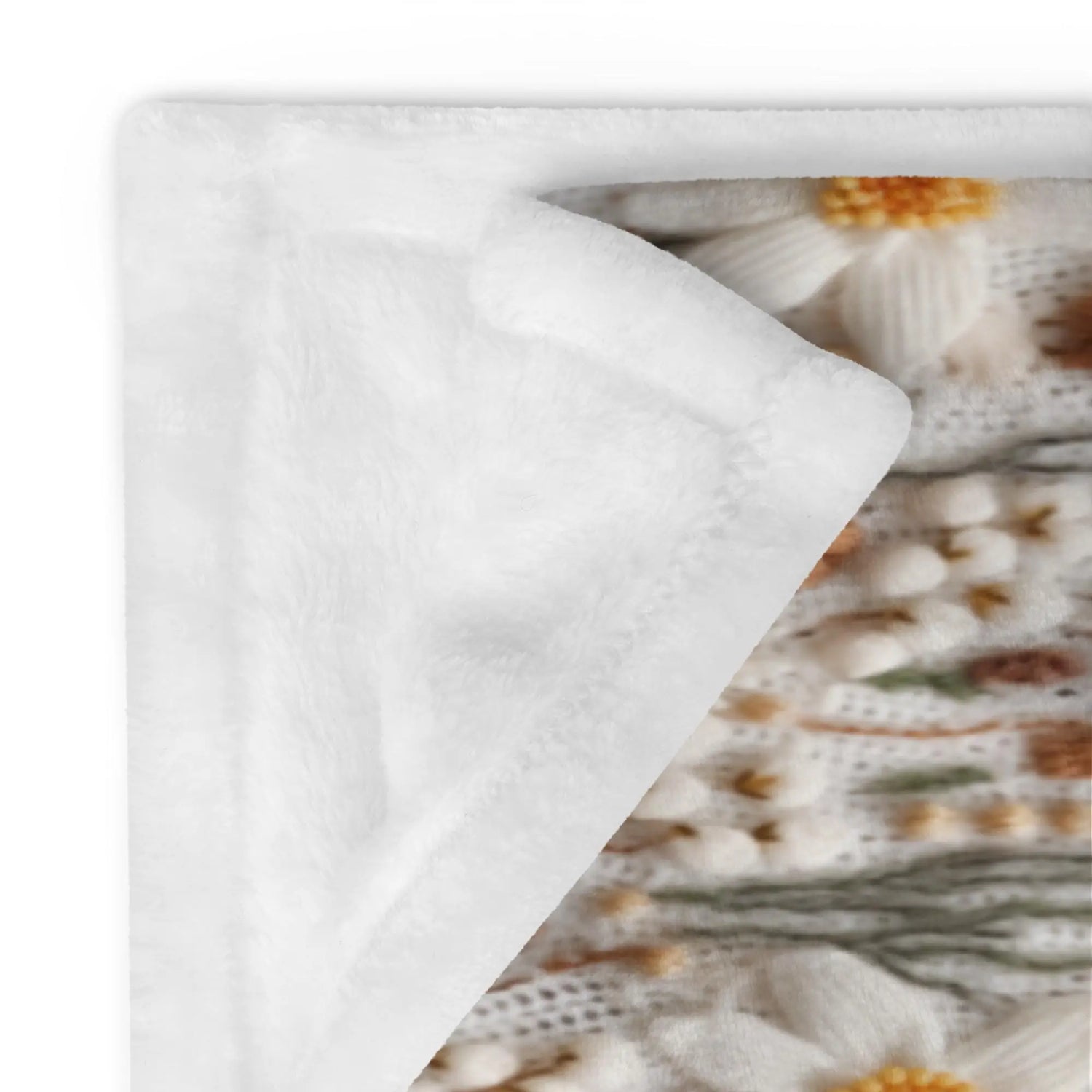 Chic Floral Crochet Throw Blanket - Stylish Fall All-Over 3D crotchet Print for Cozy Living Spaces
