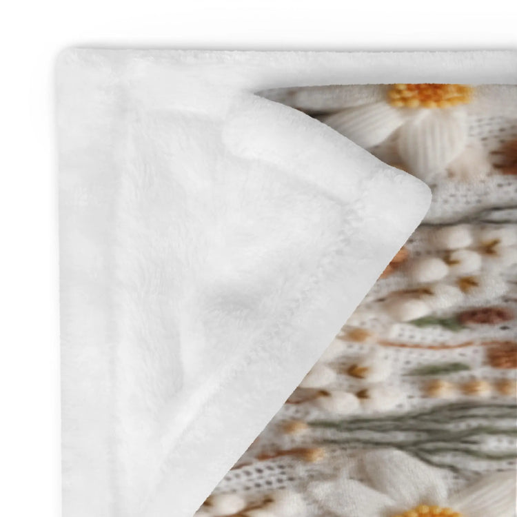 Chic Floral Crochet Throw Blanket - Stylish Fall All-Over 3D crotchet Print for Cozy Living Spaces