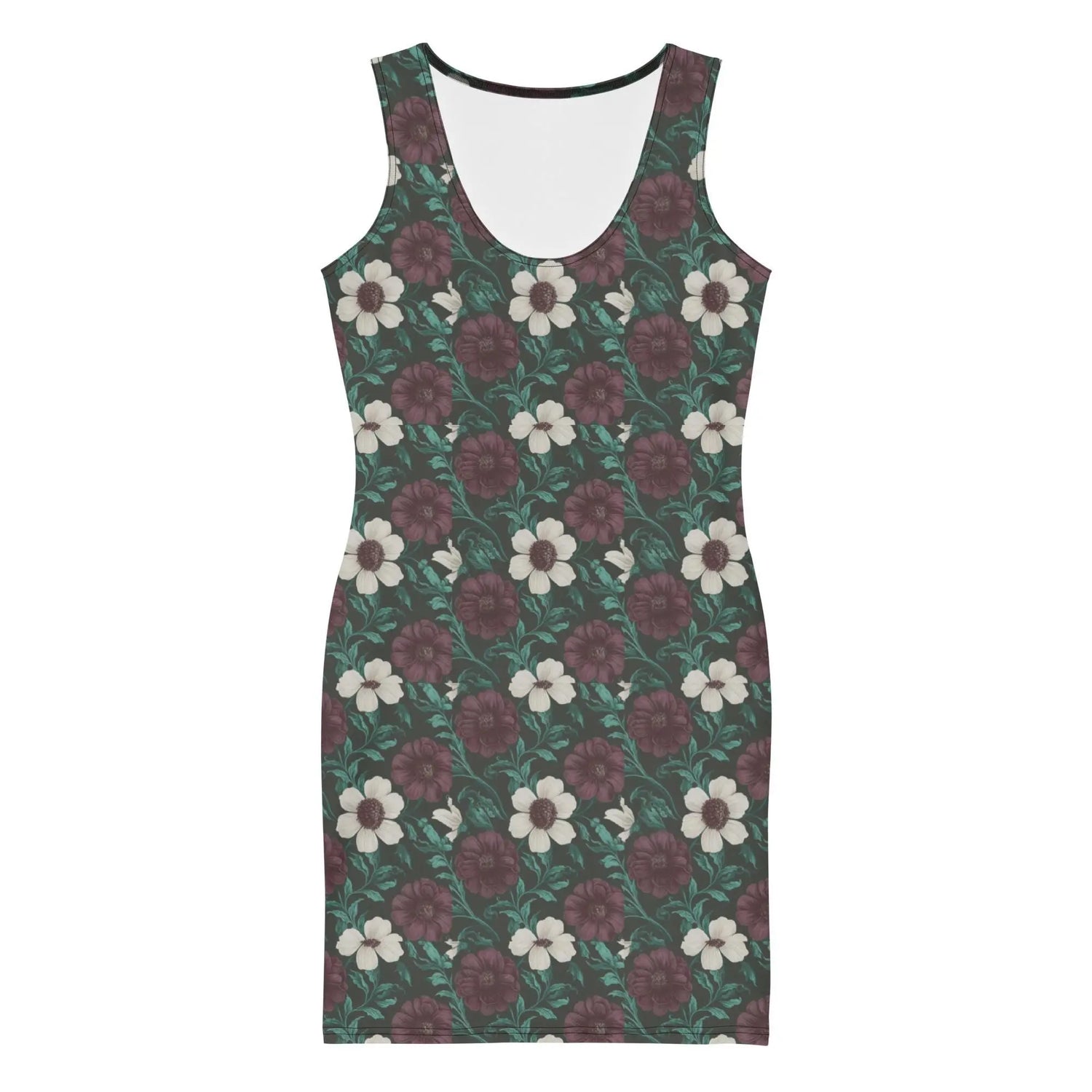 Floral All-Over Print Bodycon Dress | Fall Fashion | Elegant Floral above knee Dress | Trendy Party Outfit