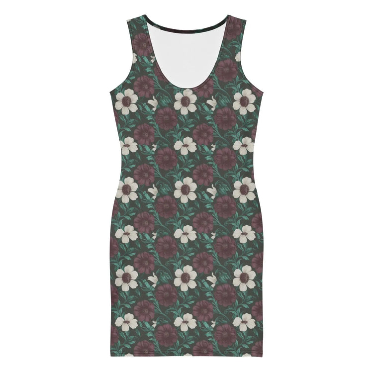 Floral All-Over Print Bodycon Dress | Fall Fashion | Elegant Floral above knee Dress | Trendy Party Outfit