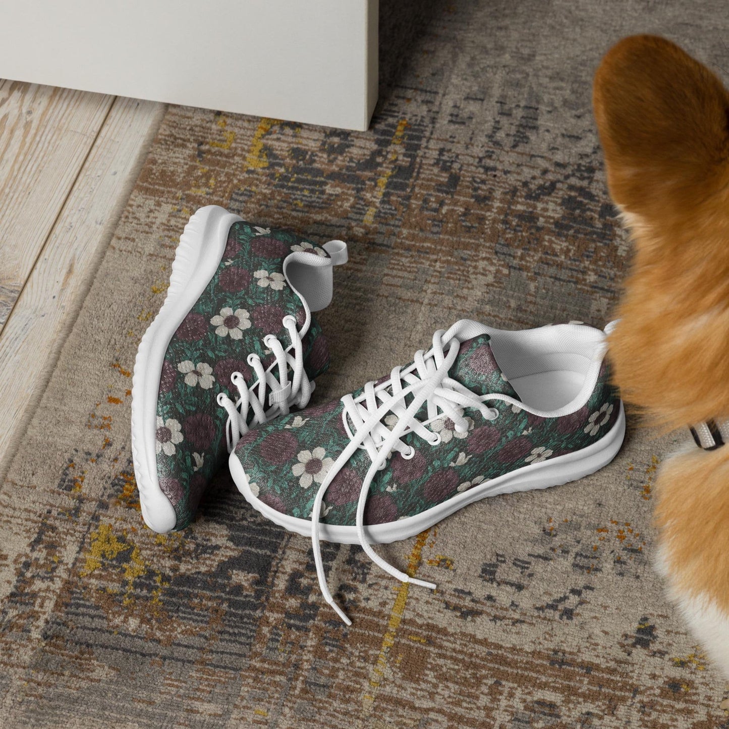 Fall Floral Women’s athletic shoes, Soft cozy warm ideal walking running casual wearing stylish every day female tennis shoe