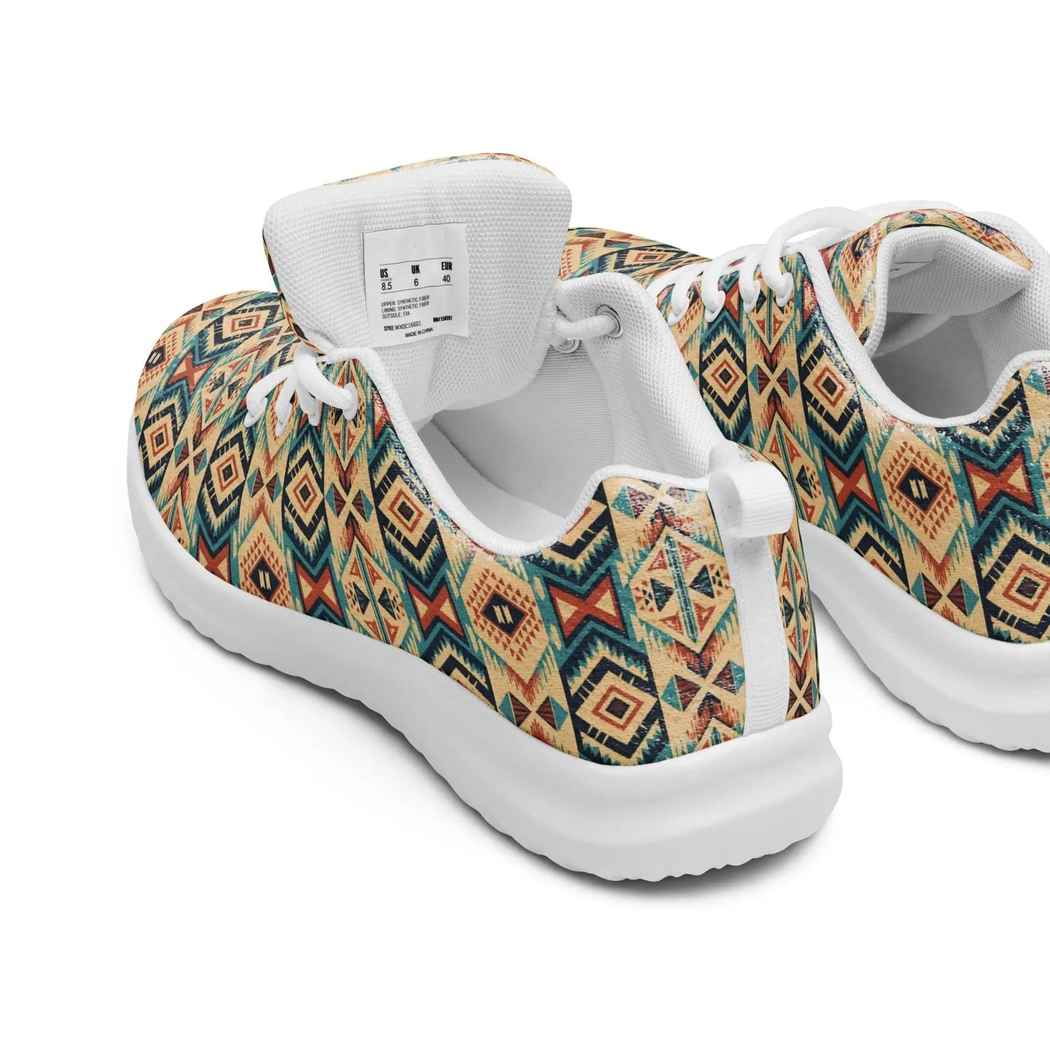 Men’s colorful western pattern athletic shoes all over print stylish comfy walking gym casual wear soft fabric shoe