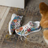 Women’s athletic shoes, stylish walking jogging shopping pretty floral crotchet AOP relax fashion everyday tennis sneaker shoes
