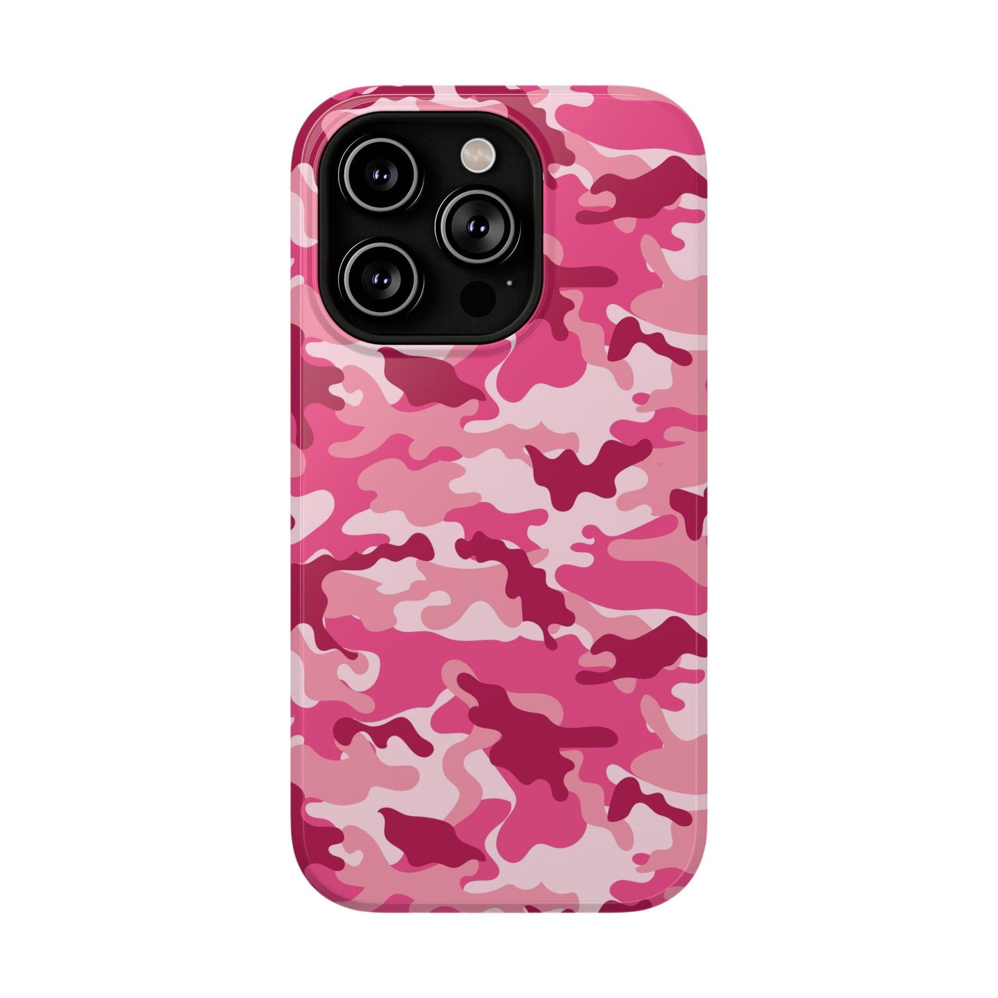 Pink Camo Impact-Resistant Phone Case, Trendy Phone Accessory, Gift for Her, Stylish Protection, Durable Case for Teens and Adults