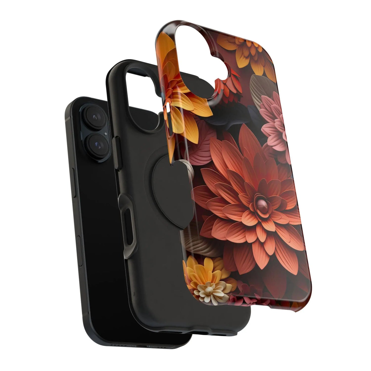 Floral Impact-Resistant IPhone Case, Boho Chic Design, Gift for Her, Durable Phone Cover, Floral Decor Case, Smartphone Accessories