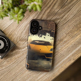 Phone Cases, Yellow Lamborghini Portrait, Stylish Phone Accessories, Youthful Inspired Gift, Iphone 14/15 Tough Covers, Fun Case