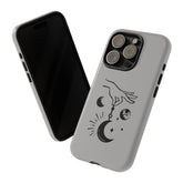 Tough Cases, Celestial Tarot designed Matte Glossy White Hard IPhone Cover Case, Astrology inspired gift item