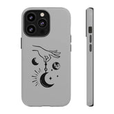 Tough Cases, Celestial Tarot designed Matte Glossy White Hard IPhone Cover Case, Astrology inspired gift item