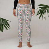 Stylish Microfiber Stretch Leggings – Holiday all over print pattern durable, Comfortable, and UPF 50+ Activewear The Aurora Touch