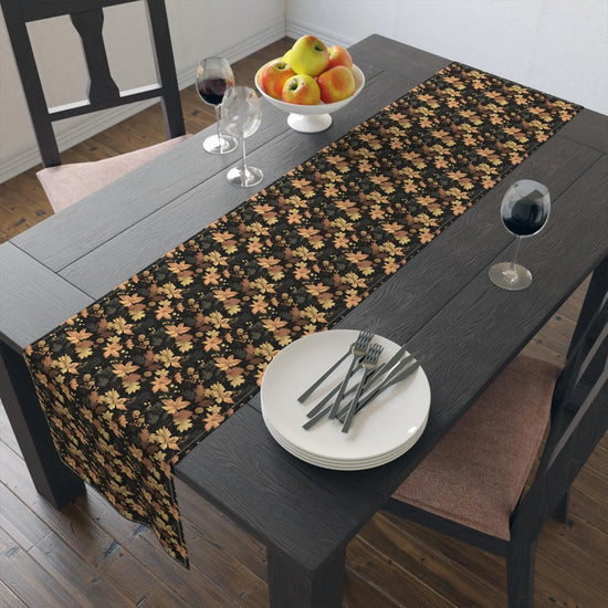 Floral Table Runner - Stylish Cotton Poly Autumn Decor for Dining, Elegant Home Accents, Perfect Thanksgiving and Holiday Gatherings, Unique The Aurora Touch