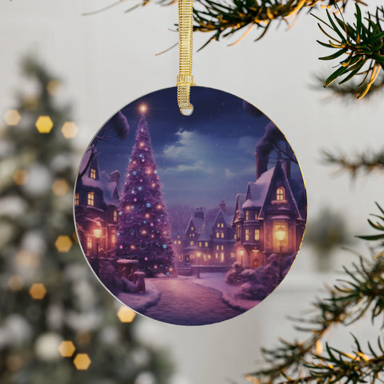Acrylic Ornaments, Purple Xmas Holiday Tree Decorations, Room Decor, Living Room Art, Fancy Colorful Ornaments The Aurora Touch