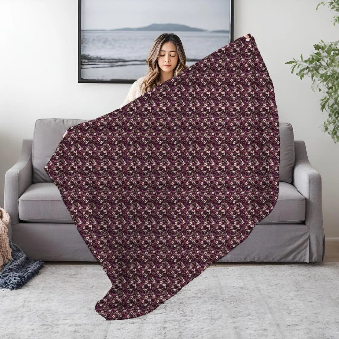 Cozy Velveteen Plush Blanket - Soft Floral Throw for Home, Decor, Gift, Nursery, Cozy Evenings The Aurora Touch