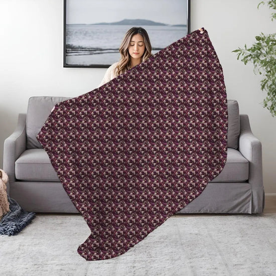Cozy Velveteen Plush Blanket - Soft Floral Throw for Home, Decor, Gift, Nursery, Cozy Evenings The Aurora Touch