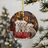 Adorable Maltese Puppy Acrylic Ornaments - Multipack Christmas Tree Decorations | Holiday Decor & Gifts The Aurora Touch