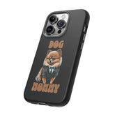 Phone Case, Tough Cases for Dog Mommy, Animal Print Design, Black Cover, Dog Owner Gift. Strong Sturdy iPhone Case with Text