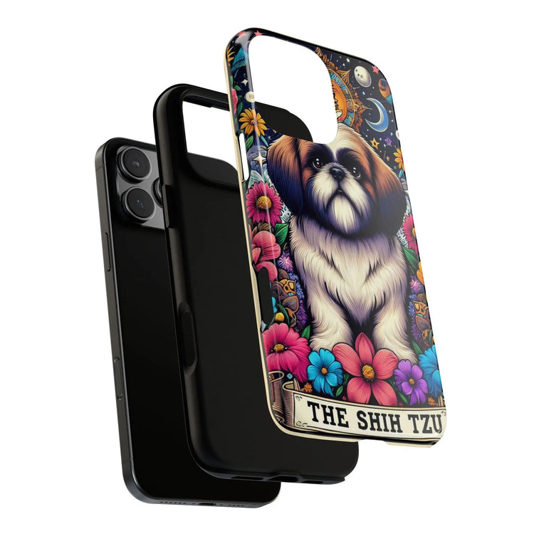 Tough Cases, Shih Tzu Celestial Tarot Card iPhone 16/15 Cover, Dog Pet Design, Protective Phone Accessories, Unique Gifts, Phone Shell