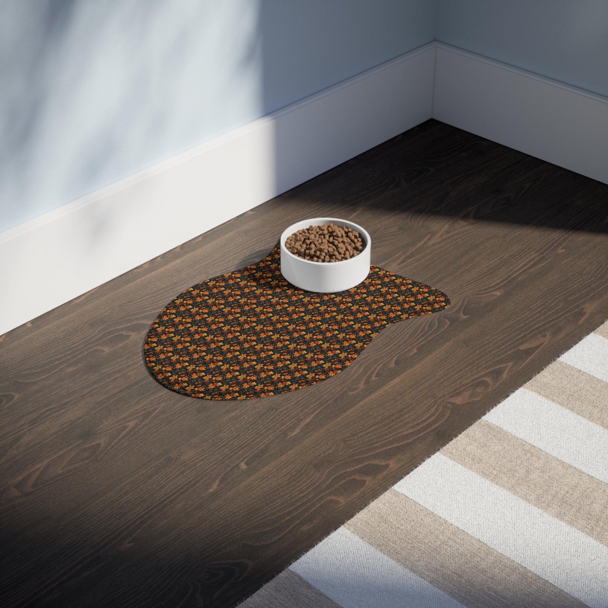 Autumn Floral Pet Feeding Mats - Perfect for Dog & Cat Lovers, Fall Decor, Pet Supplies, Home Essentials, Gifts for Pet Owners