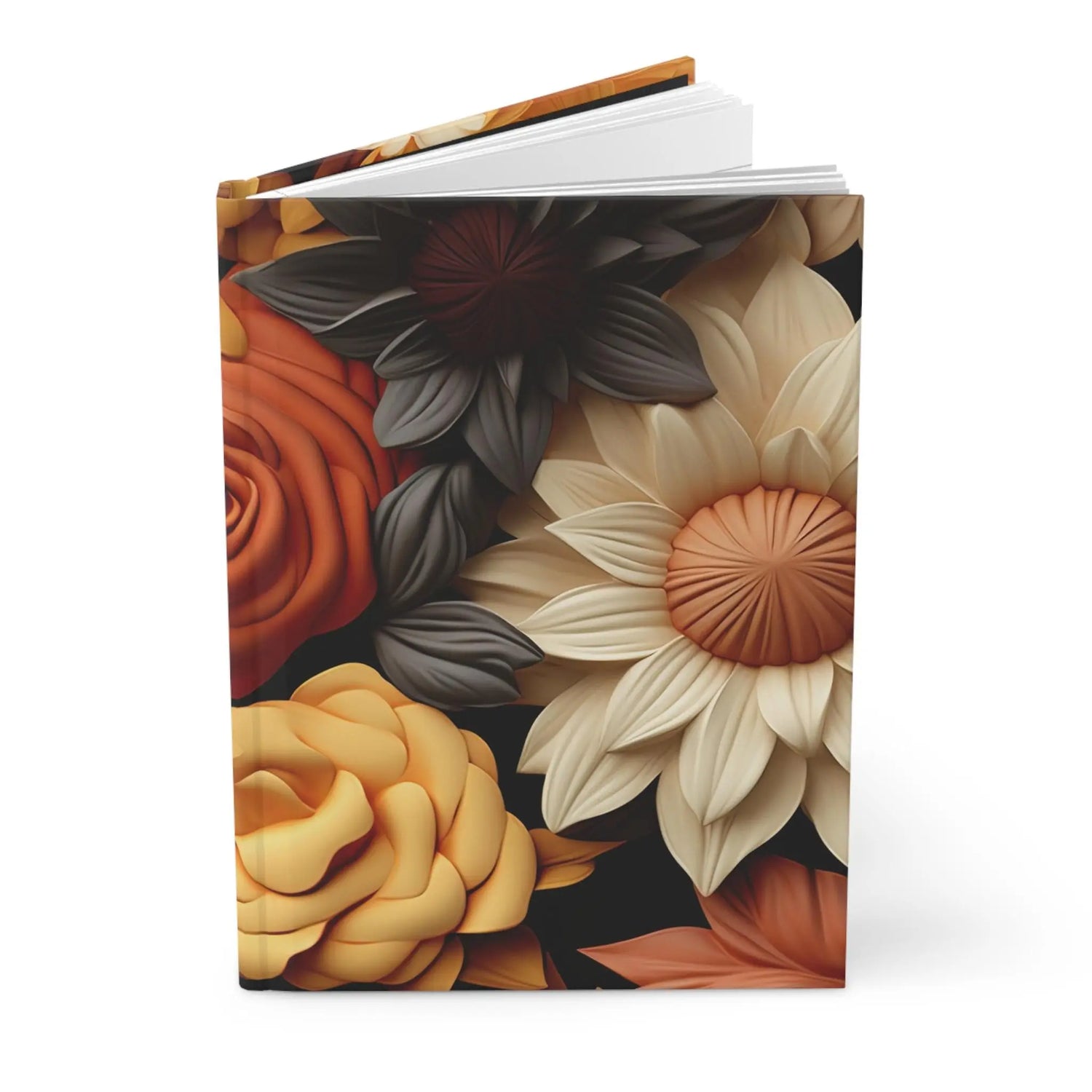 Floral Hardcover Journal - Elegant Writing Notebook, Gift for Writers, Floral Decor, Daily Planner, Sketchbook The Aurora Touch