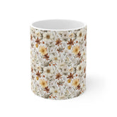 Floral Essence Mug 11oz | Nature Lover Gift, Boho Decor, Floral Mug, Garden Inspired Drinkware, Cozy Home Essentials The Aurora Touch