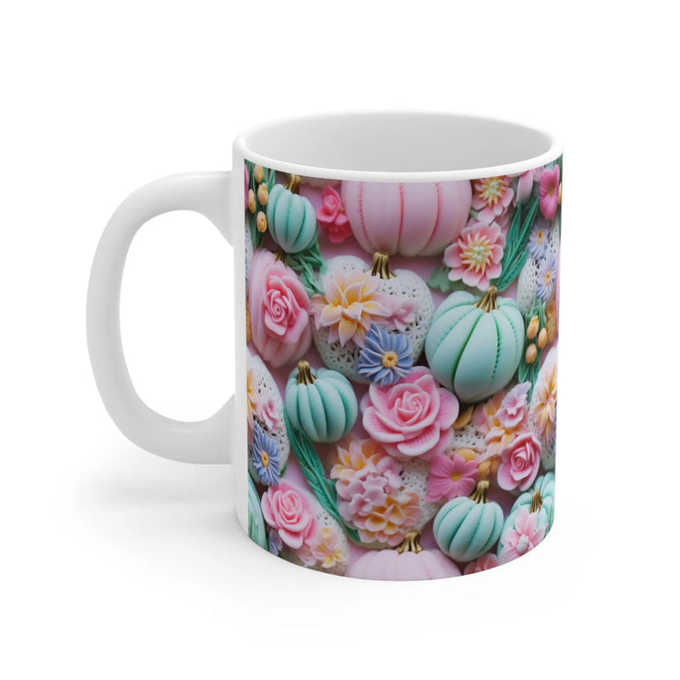 3D Pastel Thanksgiving Fall Mug 11oz, Festive Hot Beverage Cup, Casual Daily Coffee Mug, Fall Pattern Design The Aurora Touch