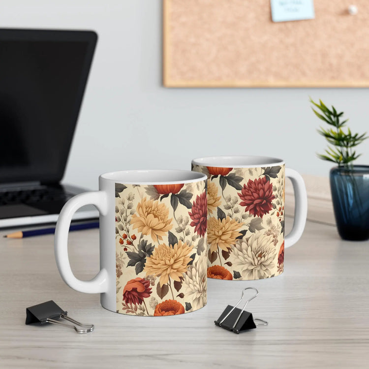 Bohemian Floral Mug, Cozy Drinkware for Home, Gift for Tea Lovers, Kitchen Decor, Floral Art for Birthdays, Housewarming The Aurora Touch