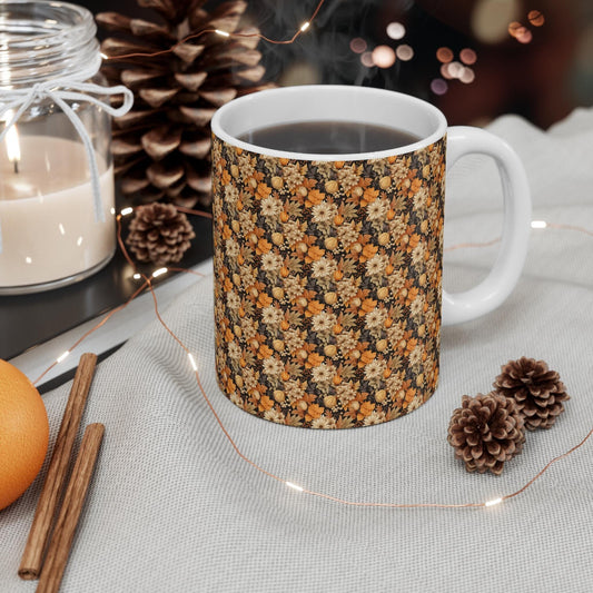 Vintage Floral Pattern Mug - Cozy Home Decor, Gift for Her, Spring Aesthetic, Coffee Tea Lover, Floral Kitchen Accessory