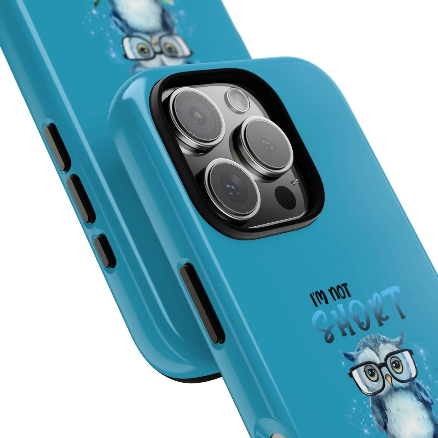 Phone Case, Funny Owl Design Powerful Tough Turquoise Hard Cover, Humorous Sayings, Iphone Case, Strong, Protective, Gift for Owl Lovers,