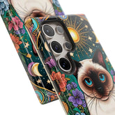 Animal Print Samsung Galaxy Tough Case, Burmese Cat Portrait Phone Cover, Kitty Tarot Card, Phone Accessories, Custom Phone Cases