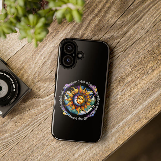 Phone Case, Celestial Star Horoscope iPhone 15 16 11 Strong Black Colorful Spiritual Tough Cover, Astrology Zodiac Gift, Protective Shell,