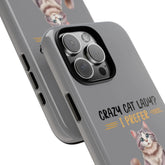 Tough Cases. Iphone 14 sturdy case, Iphone15 funny case, Sarcastic Crazy Cat Lady, Matte phone covers, cat lover gift