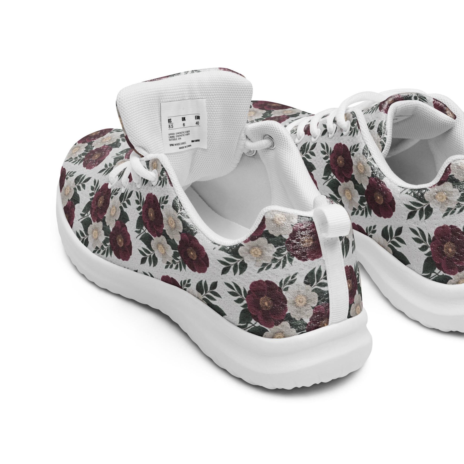 Women&#39;s Fall Floral All-Over Print Comfortable Athletic Shoes - Fashionable Casual & Workout Footwear