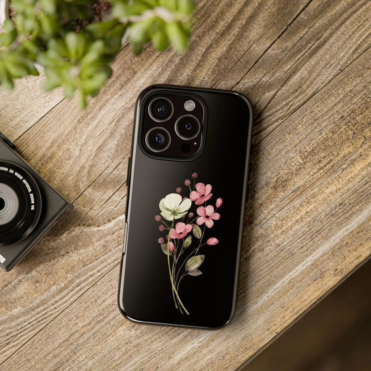 Tough Cases,Iphone 14 flower designed phone cover, Iphone 15 floral inspired case, College Female Grad gift, High School Teen gift