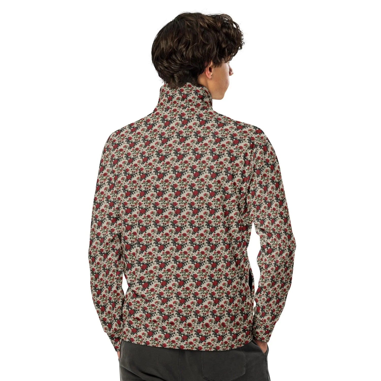 Unisex All-Over Print Rose Pattern Track Jacket - Stylish Casual Wear for All Occasions The Aurora Touch